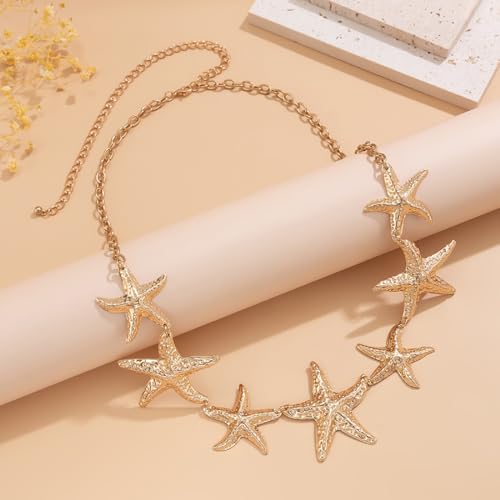 Starfish Waist Chain for Women Gold Sea Star Chain Belt Adjustable Starfish Belly Chain Body Chain Sexy Bikini Dress Outfit Summer Vacation Beach Jewelry (gold) by KONPJE - Used condition - Image 6