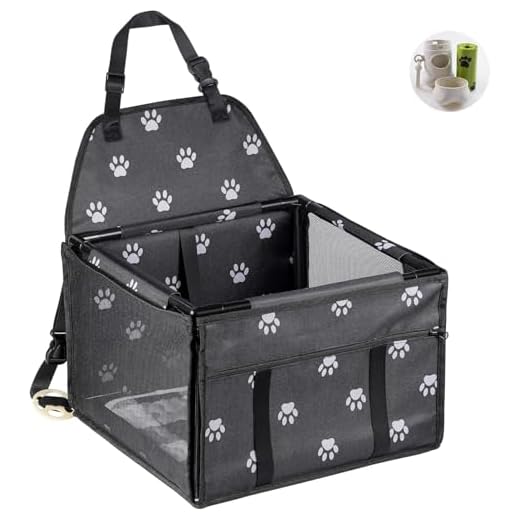 Felicidad Asiento del Coche de Seguridad para Mascotas Perro Gato Plegable Lavable Viaje Bolsas - se Adapta a pequeños Perros hasta 20 Libras(9KG)