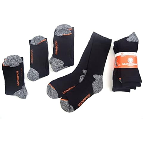 Military Surplus 4 X Pairs Weatherproof Outdoor Thermal Socks- Walking/Hiking Socks, Black, 6-11 Cover
