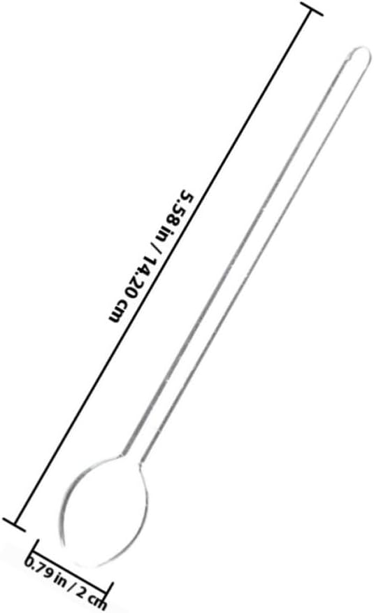Ipetboom 4pcs Glass Stirring Spoons with Long Handles for Coffee and Honey, Heat-resistant round Head Spoons, Easy Mixing and Non-slip Design, for Drink Mixing and Dessert