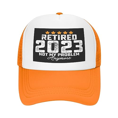 FWJZDSP Retired 2023My Problem Hat Anymore Retirement 2023 Hat für Männer Frauen Mesh Cap Baseball Cap Trucker Dad Hat Geschenk