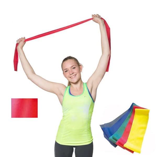 POLARBAND® - Cinta elástica para rehabilitación y fitness, color rojo, rollo de 45,7 m