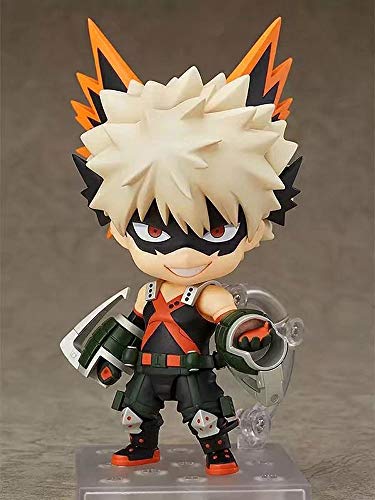 AGOOLZX My Hero Academia Bakugo Katsuki Q Versión Nendoroide Face Costa Movible Figura PVC Anime Dibujos Animados Juego Carácter Modelo Estatua Personaje Juguete Coleccionable Decoración Regalo 10 cm Cover