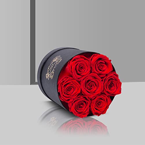 UFOREVER ROSES Preserved Roses in a Box Mothers Day Rose Valentines Day Gifts for Her, Real Roses That Last a Year and More, Christmas Day, Birthday Day (Red)