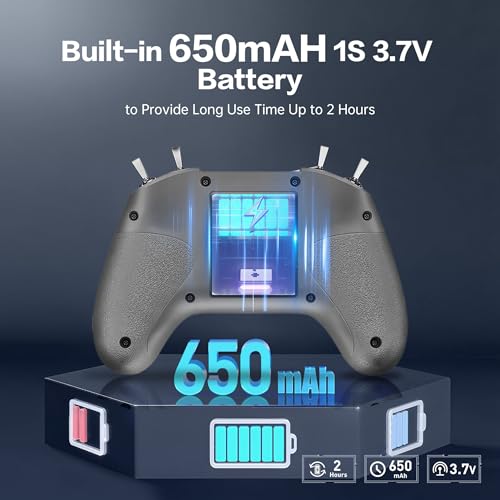 C8 ELRS V3 Fernsteuerung mit Nano Empfänger CR8 für FPV-Drohnen/Tiny Whoop/Fixed Wing, FPV-Drohnen-Simulator-Controller für Anfänger, Modus 2 (C8 ELRS Controller & Empfänger)