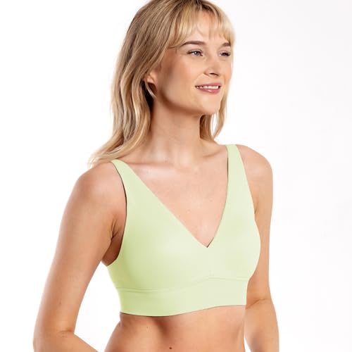 Image of Floatley Cozy Wireless Plunge Bra for Women, Buttery Soft Comfort Seamless Everyday Bra with Embedded Pad
