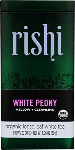 Rishi Tea Organic White Peony Loose Leaf Tea, 1.06 Ounces Tin