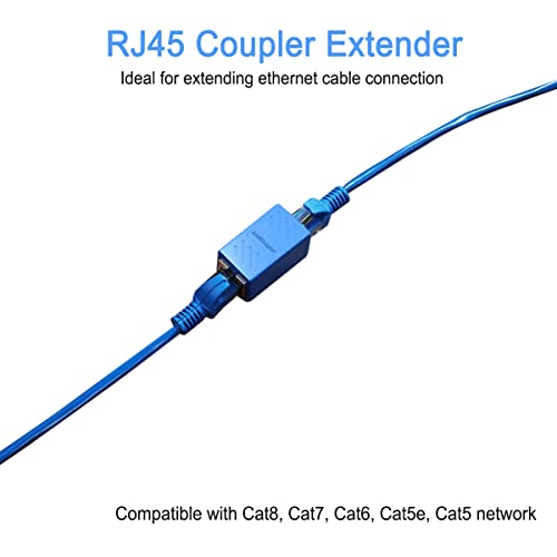 Uvooi Ethernet Coupler Female To Female, Rj45 Inline Coupler Connector Ethernet Extende (2 Pack) For Cat8, Cat7, Cat6, Cat5 Ethernet Cable #TOP1