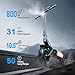 X3 Electric Scooter Adults, 800W Motor 31 MPH Top Speed Escooter, 50-Mile Long Range & 10.5