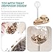 FRCOLOR Cat Treat Dispenser Interactive Cat Feeder Toy with Track Ball for Indoor Cats Kitten Wooden Cat Toy with Automatic Slow Feeder Ball