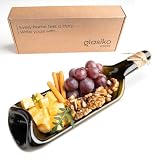 Melted Wine Bottle Serving Board; Decorative Rectangle Serving Tray for Home Decor; Small Cheese Platter Serving Board; Unique Cheese and Cracker Tray for Dinner Party