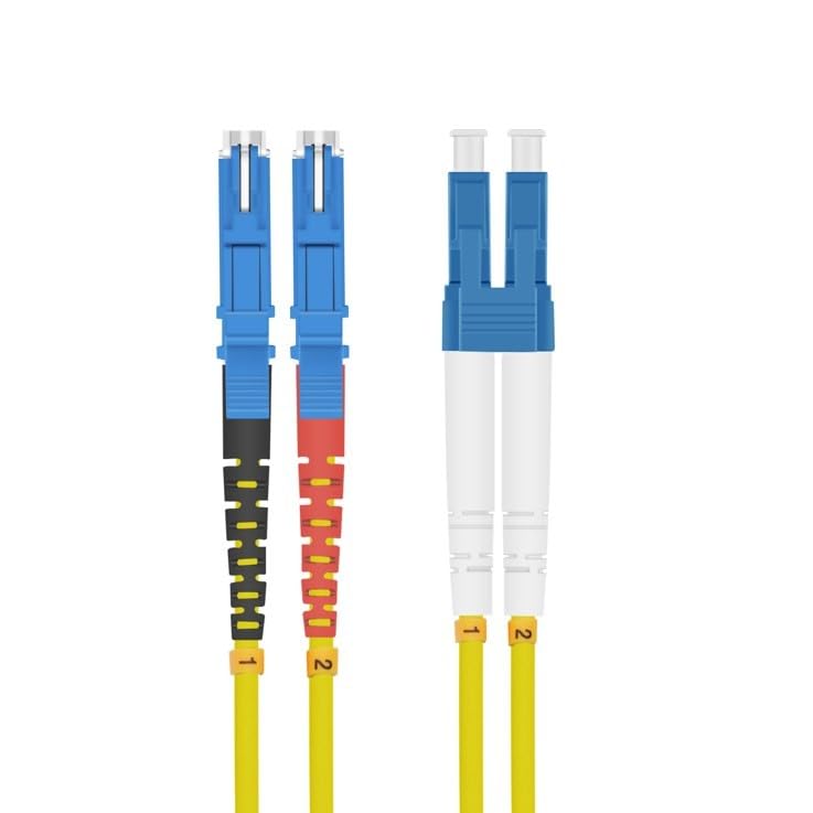 Helos LWL E2000® Câble patch LC Duplex 9/125 μm OS2 Jaune 3 m
