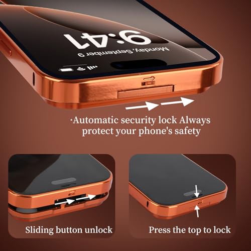 Coque iPhone 17 orange anti-chute avec dos aluminium et bumper