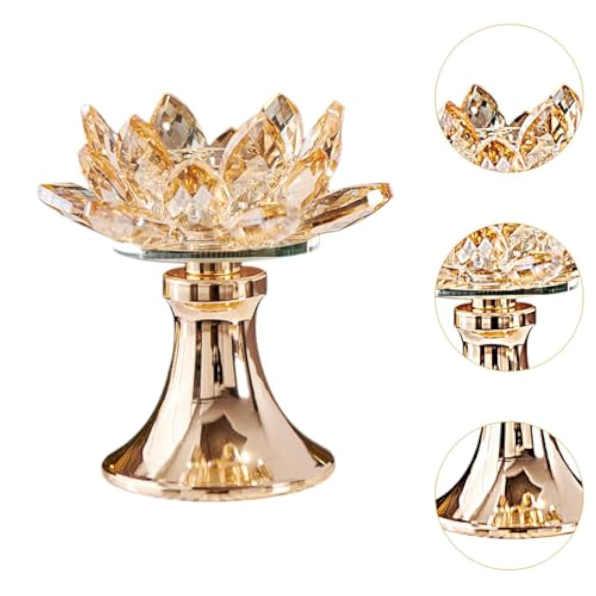 Decorative Lotus Candle Holder Figurine Candelabra