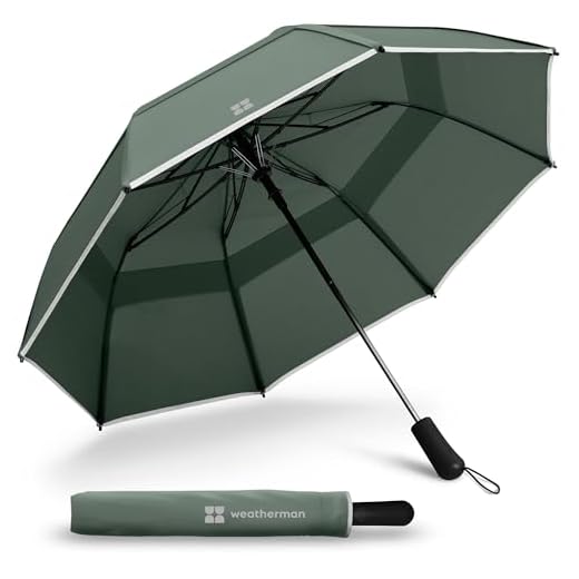 Best travel umbrella for wind and rain Weatherman Collapsible Compact Travel Umbrella