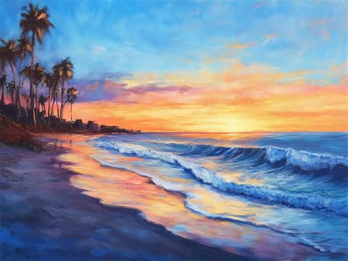 Diamond painting adultos kit completo de playa 5D y arte de cristal en punto de cruz