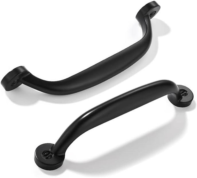 10 Pack 3-1/2 inch Hole Center Matte Black Cabinet Pulls - Heavy Duty Solid Drawer Hardware Handles Kitchen Vanity Bathroom Handles