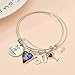 Miss Pink 30th Birthday Jewelry Gifts for Women Stainless Steel Expandable Bangle 30 Year Old Charm Bracelets for Daughter Granddaughter