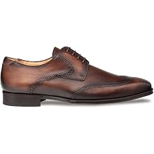 Mezlan Tasso Wing Tip Derby Mens Hand-Stained Patina Leather Brogue Dress Shoe with Rubber Sole Handmade in Spain