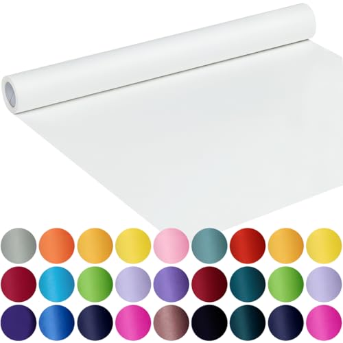 SMART&CASUAL Craft Paper Roll 17.8 x 760 Kraft Paper White Easel Paper Roll for Kids Gift Wrapping Art Bulletin Board Paper Bouquet Flower Packing Painting Drawing Floor Covering Poster Chart Paper