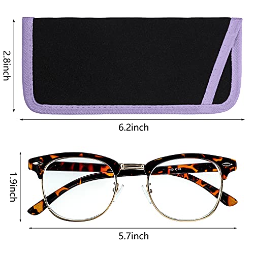 Konohan 12 Pieces Glasses Case Soft Eyeglasses Pouch Portable Eyewear Sunglasses Bag Anti Scratch, 6.1 X 2.76 Inch, 6 Colors (Multi Color) #TOP2