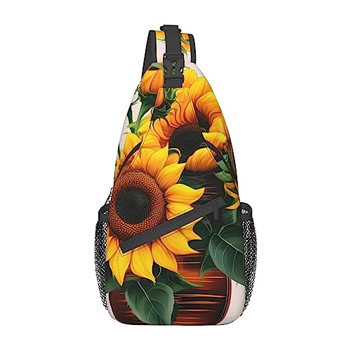 Sac à dos à bandoulière tournesol et rose, volume compact et mains libres