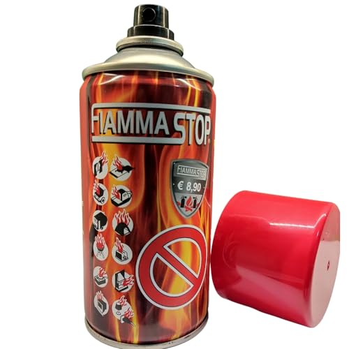 Fiamma Stop - Estintore Portatile Spray - Mini Aerosol per Cucina, Campeggio, Camper, Auto, Camion, Barbecue, Camino, Ufficio, Negozio, Azienda - Estintore Elettrico - Fire Stop 250ml - Made in Italy