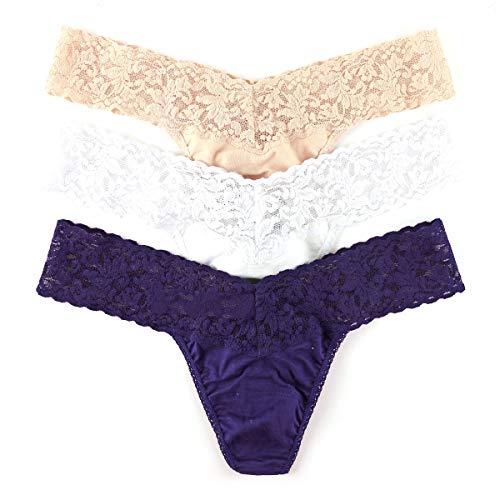 hanky panky - Supima Cotton Low Rise Thongs for Women | Lacy Lingerie, Cotton Panties | One Size (4-14) | 3 or 5 pack