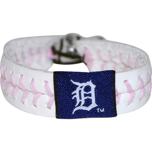 MLB Detroit Tigers Pink Baseball Bracelet