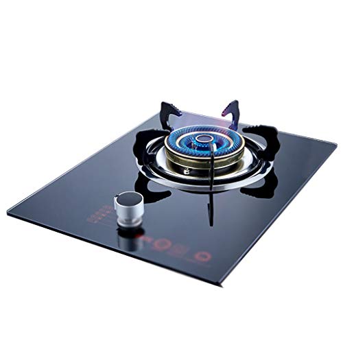 IFGSEQQQ Estufa de vidrio para cocina de gas de mesa/placa de cocina de gas integrada, sincronización de 1,5 horas, protección de bloqueo infantil con protección contra fallos de llama [Clase