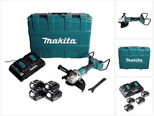 Makita DGA 900 PM4KX2 Meuleuse d'angle sans fil 36V 2x18V 230mm Brushless + 4x Batteries 4 0Ah + Chargeur double + Écrou de serrage rapide ''Ezynut'' + Coffret - vue 2