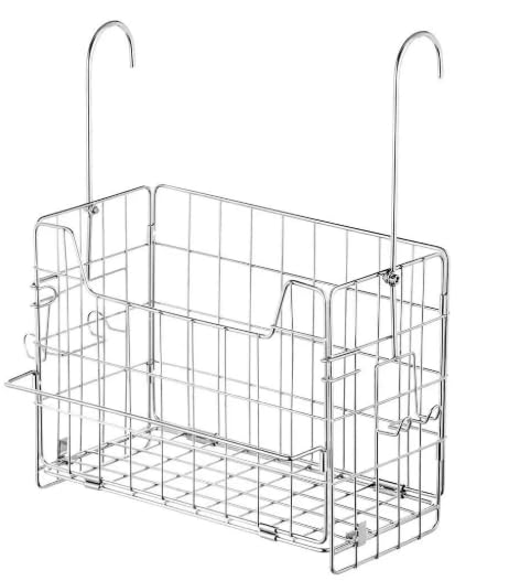 バスルームバスケット 風呂用吊り下げバスケット 浴室 ラック 吊り下げ 大容量 シャンプーラック ステンレス タオルハンガー/小物フック付き お風呂 ラック 洗面所 バスルーム 風呂場 組み立て式