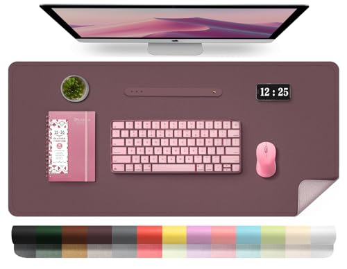 BLESWIN Leder-Schreibtischunterlage Dunkelviolett 100x43cm