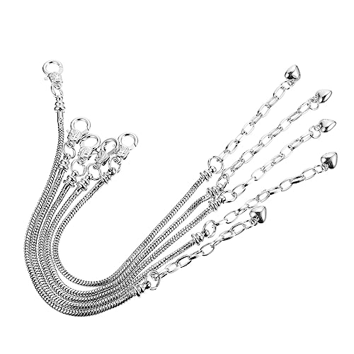 Bracelet de chaîne d'os serpent résistant en argent sterling et cuivre
