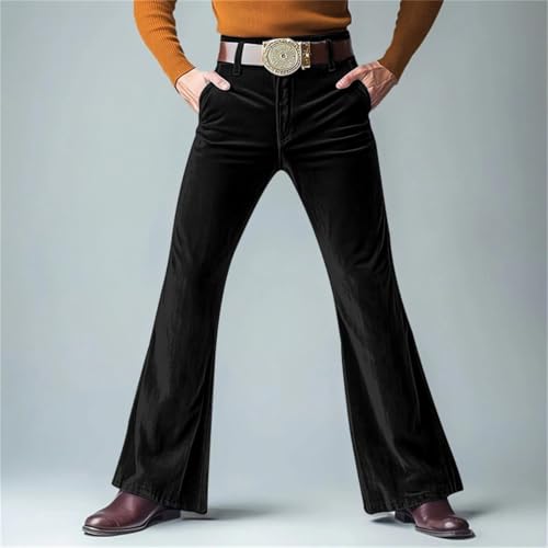 Men's 70s Retro Corduroy Bell Bottoms Stretchy Vintage Flared Pants for Disco & Casual Outfits2