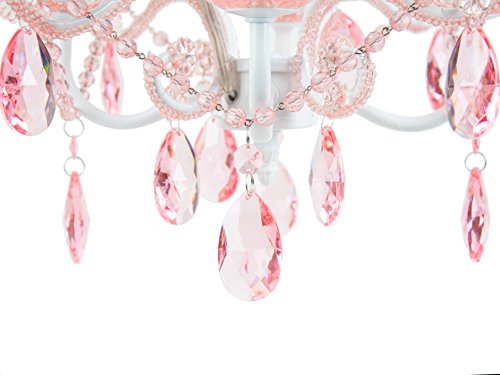 Tadpoles 4-Bulb Vintage Plug-In Or Hardwired Mini-Chandelier, Pink Sapphire #TOP2