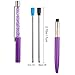 TecUnite 20 Pieces 2.75 Inch Ballpoint Pen Refills for Diamond Crystal Stylus Pens with Black Velvet Bag Supplies(Black and Blue Refill)