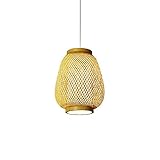 Iluminación Colgante de bambú de Estilo Creativo del sudeste asiático, con lámpara de ratán de Pantalla de Piel de Oveja de imitación, lámparas Colgantes de decoración del hogar Antiguas Chinas