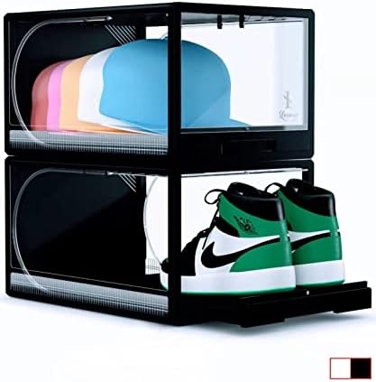 Premium Reinforced Acrylic Sneaker Boxes. Hat Organizer Box. Clear Hat Storage Containers. Sneaker Storage For Sneakerheads. Upgrade Drawer Type Shoe Boxes Clear Plastic Stackable. Collapsible Shoe Rack Storage Organizer. Foldable Shoe Storage Boxes. Shoe Container Stackable. Shoe Bin. Zapateros Organizador Para Closet. Large Drop Front Shoe Box With Lids. Shoe Box Storage Containers. Transparent Cap Box Hat Rack Storage Box. Shoe Case. White. Fit Men Size Up To 15 (X-Large) Easy Instructions.