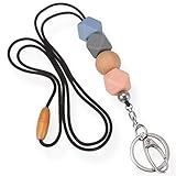 Badge Lanyards for Women, Fashion Silicone Beaded Lanyard with ID Holder and Key Chain Super Cute...