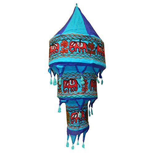 Pantalla lámpara india elefante flor violeta