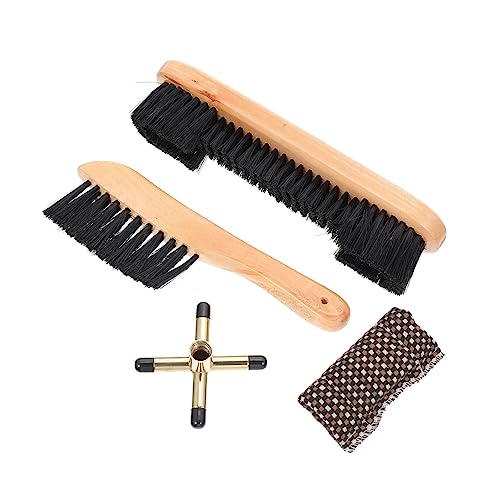 Didiseaon Kit de Limpieza para Mesa de Billar con Cepillos Metal Soporte Metálico para Taco Paño de Limpieza Cepillo Doble para Polvo y Suciedad Mesa de Snooker Accesorios