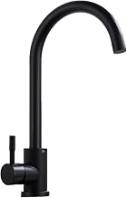 Grifo de cocina de alto, monomando, giratorio 360 grados, color negro mate, for encimera, mezclador de agua caliente y fría.(Matte Black)