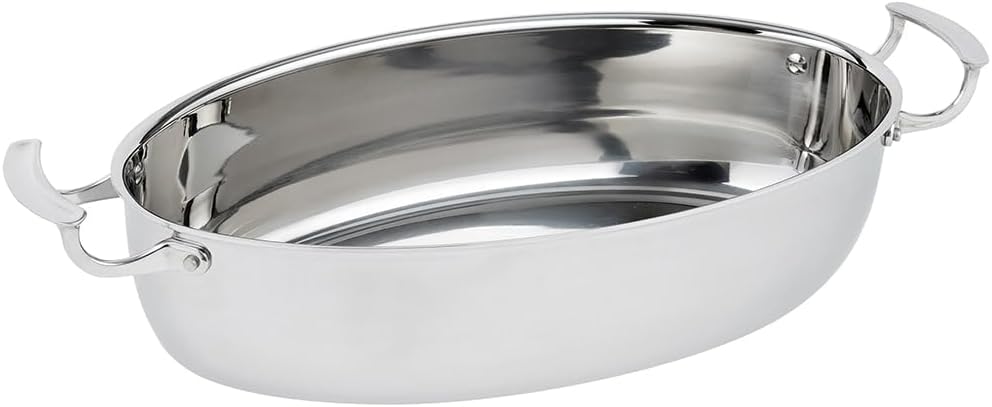 Vollrath 49445 Miramar S/S 7-5/16 Quart Oval Au Gratin Dish
