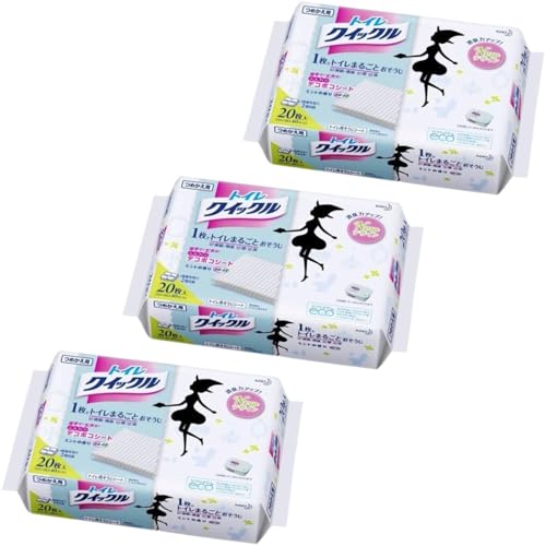 トイレクイックル つめかえ用 ジャンボパック 20枚 詰替え用まとめ買いセット YOLOGYA (3個セット)