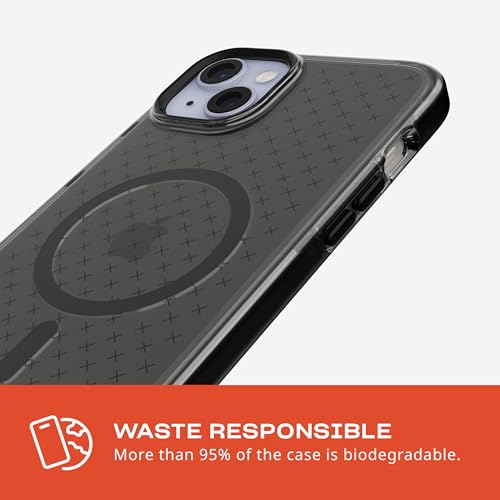 Image of Tech21 Evo Check case for iPhone 15 Plus - Compatible with MagSafe - Impact Protection Case - Smokey /Black