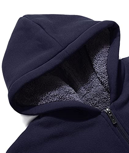 Swisswell Boys Fleece Hoodie Full Zip Hooded Sweatshirt With Thick Sherpa Lined (Blue,14-15) #TOP3