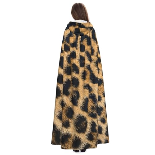 Cape à capuche motif léopard rugueux pour cosplay fun