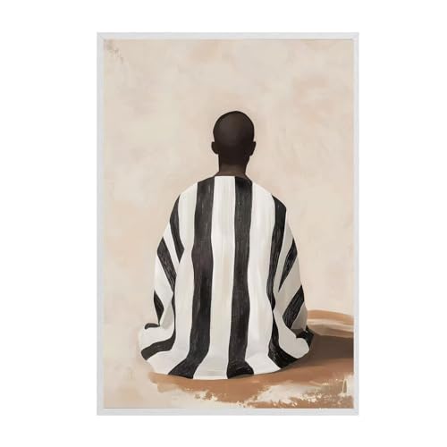 BIGAOYS Black Man Wall Art Canvas African American Painting Fashion Print Traditional African Black ArtPrints Living Room Bathroom Bedroom Poster 16x24 inch Unframed