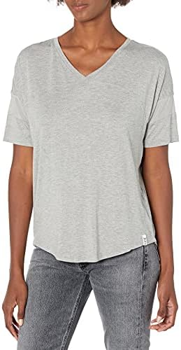 Marc New York Performance Women's Plus Size Short Sleeve V-Neck Active T-Shirt with Mesh Band Detail (Regular & Plus), Light Grey Heather, 1X